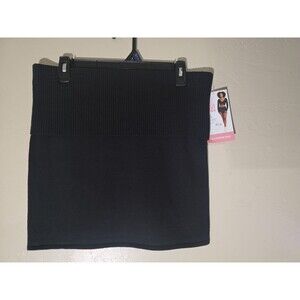New Juniors Size XL  Millie Bobby Brown Fold Over Ribbed Knit Mini Skirt Black